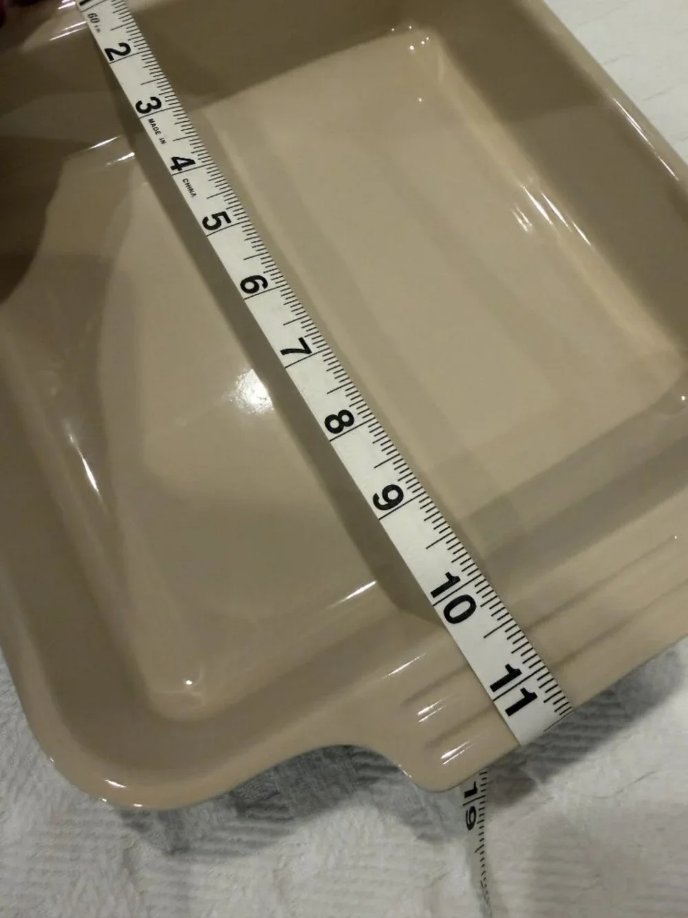 Le Creuset Square Stoneware Baking Dish Deep Blue Teal Cream Interior 11